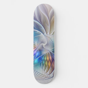 Skate Fantasia Floral, Flor Abstracta Colorida Fractal