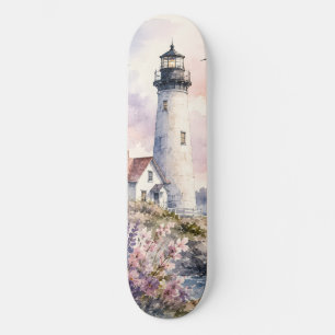Skate Faro Pintado à Aquarela