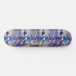 Skate Farol Roxo com Foxglove & Iris Personalizado