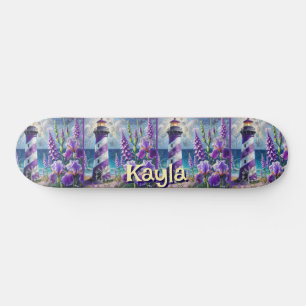 Skate Farol Roxo com Foxglove & Iris Personalizado