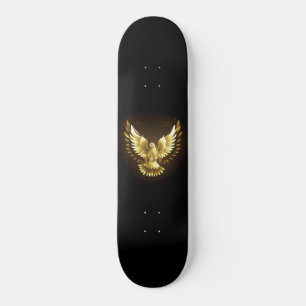 Skate Faux Gold Foil Peace Dove em Preto