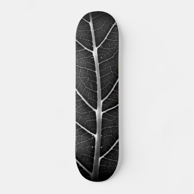Skate Fecho de folhas brilhantes a preto e branco (Frente)