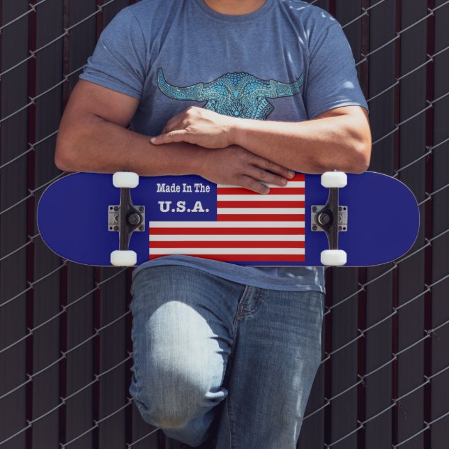 Skate Feito Nos Estados Unidos, Em Branco Vermelho E Ban (Ao ar livre 3)
