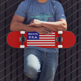 Skate Feito Nos Estados Unidos, Em Branco Vermelho E Ban
