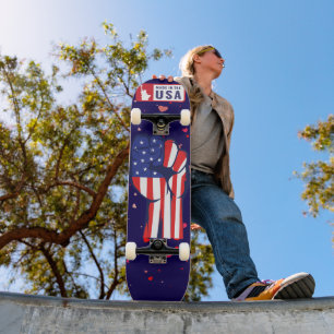Skate Feito nos EUA Bandeira Punho Patriótico Completo