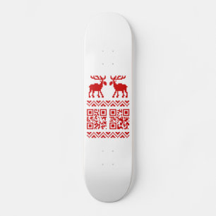 Skate Feliz ano novo de código QR do Sweater de Natal Fe