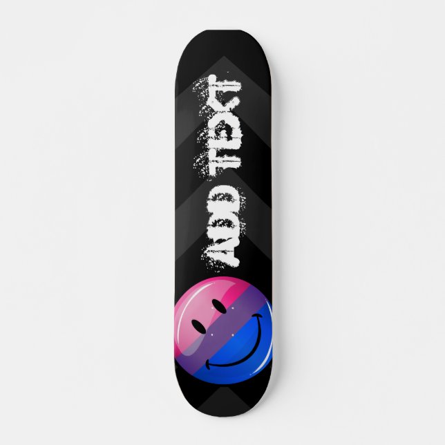 Skate Feliz Bandeira do Orgulho da Bissexualidade Glossy (Frente)