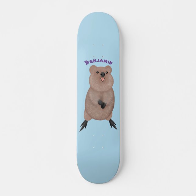 Skate Feliz sorriso, design de desenho animado de quokka (Frente)