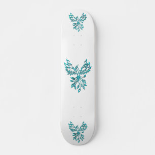 Skate Fenix Azul Ressurge sobre Branco