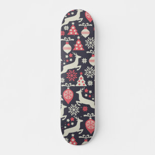 Skate Feriado de Padrão de Natal Retroativo da Vintage