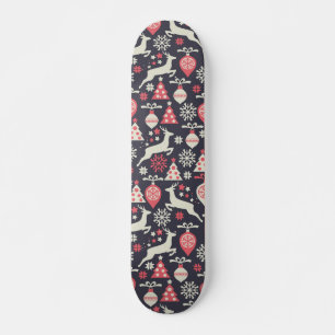 Skate Feriado de Padrão de Natal Retroativo da Vintage
