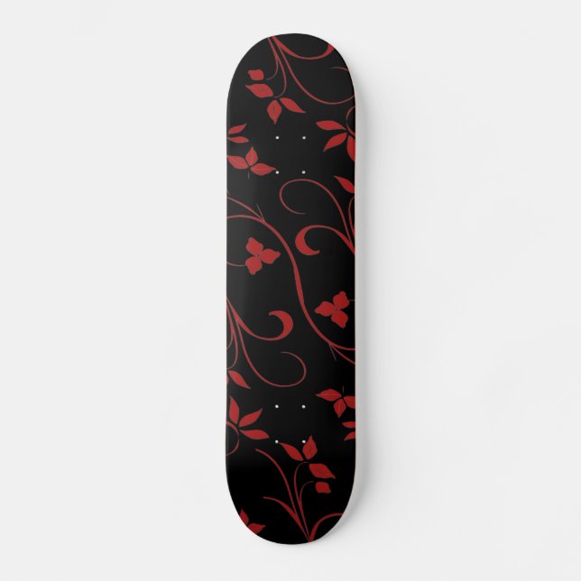 Skate Fern decorativo vermelho e preto (Frente)