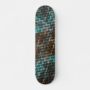 Skate Ferrugem azul-vermelha, arranhões, tijolo pequeno