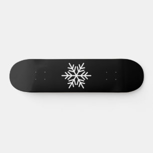Skate Festivo Branco Nórdico Floco de Neve Preto Fundo