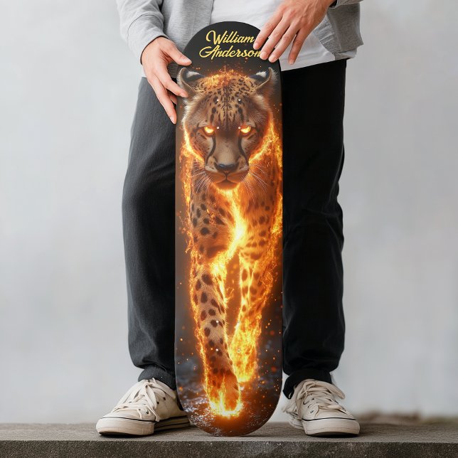 Skate Fiery Glowing Cheetah (Fiery Glowing Cheetah Skateboard)