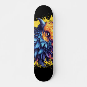 Skate Fiery Phoenix Bird Art