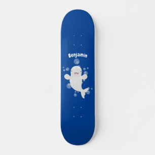 Skate Figura de desenho animado de bolhas de baleia belu