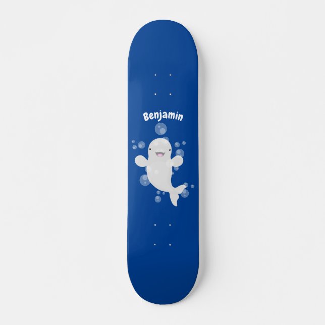 Skate Figura de desenho animado de bolhas de baleia belu (Frente)