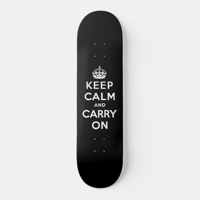 Skate Fique calmo e continue ligado (Design preto) (Frente)