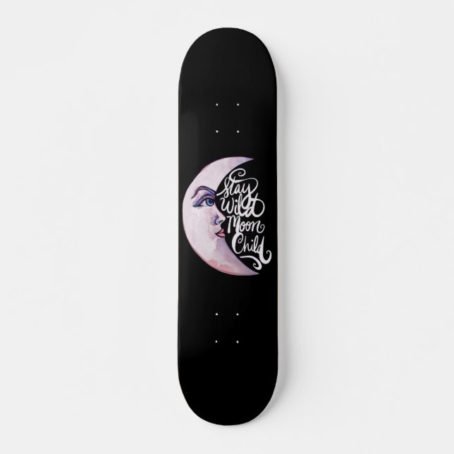 Skate Fique Selvagem Criança Lua Deusa Lua Arte Infantil (Frente)