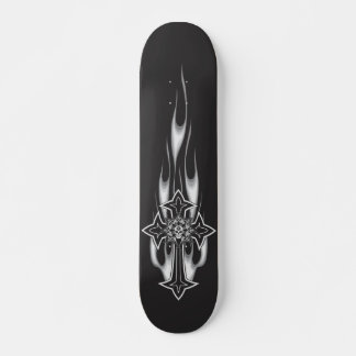 Skate Flaming Gótico Skull Cross