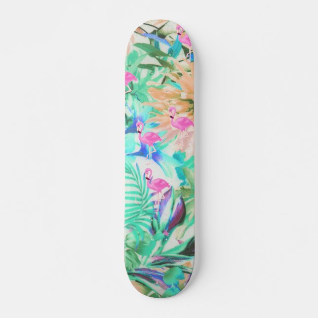 Skate Flamingo floral do rosa tropical moderno da (Frente)