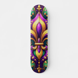Skate fleur de lis mardi gras