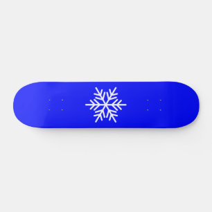 Skate Floco de neve branco nórdico Fundo azul real