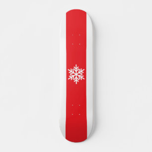 Skate Floco de neve Vermelho Branco Brilhante