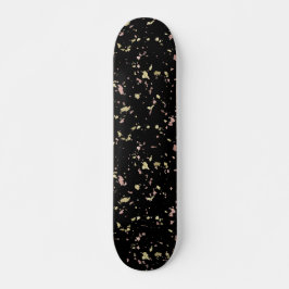 Skate Flocos Dourados e Rosa Dourados Pretos