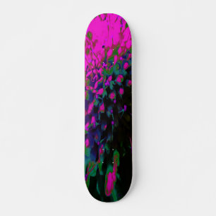 Skate Flor Abstrata Retro Cor-de-Rosa e Preta Trippy