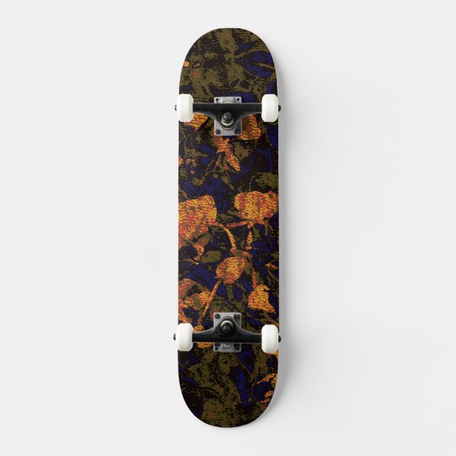 Skate Flor alaranjada contra o teste padrão da (Frente)