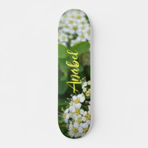 Skate Flor, Branco, Verde, Doce 16 Menina, Personalizado