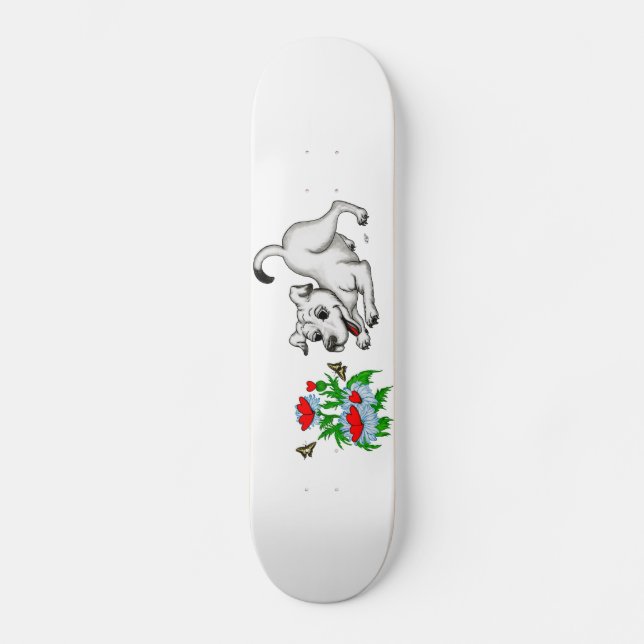 Skate Flor com Coração, Puppia e Borboleta (Frente)