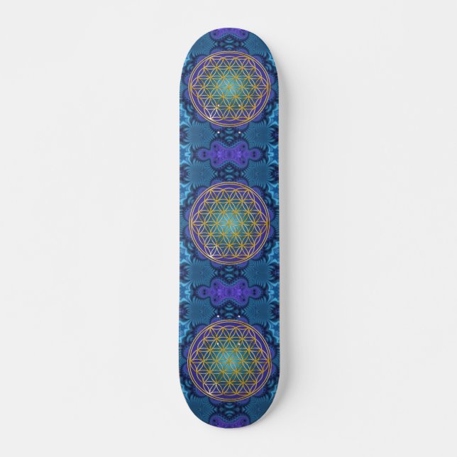 Skate Flor Da Vida - Ouro - Frente 1 (Frente)