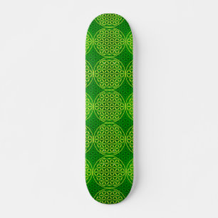 Skate Flor da vida - padrão do selo - verde