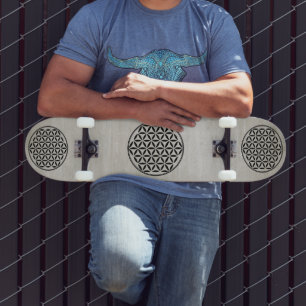 Skate FLOR DA VIDA - Símbolo de Geometria Sagrado cheio 