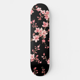 Skate Flor de Cerejeira Japonesa Rosa Bege Preto