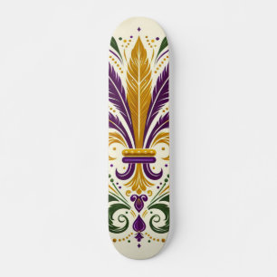 Skate Flor de lis, de cor verde, amarela
