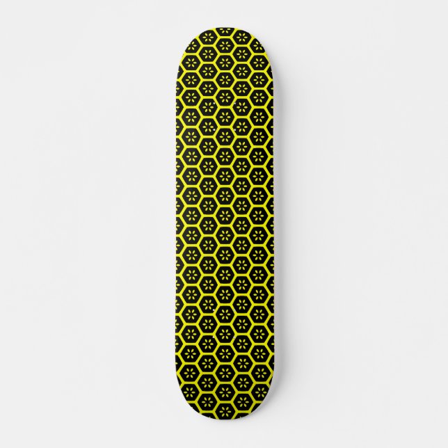 Skate Flor de mel - Preto e Amarelo (Frente)