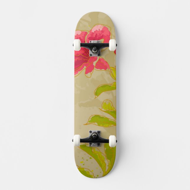 Skate Flor do Allamanda no fundo tonificado (Frente)
