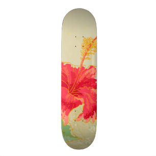 Skate Flor do hibiscus no fundo tonificado