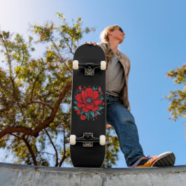 Skate Flor Estética Vermelha