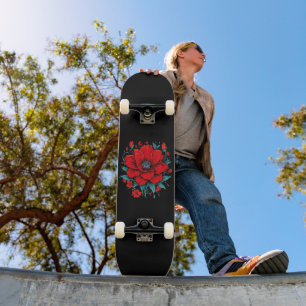 Skate Flor Estética Vermelha