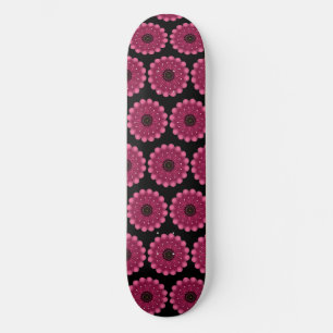 Skate Flor Fantasia Rosa Brilhante Floral Neon Abstrat