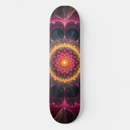 Skate Flor Fractal Luminoso | Design de Arte Espiritual