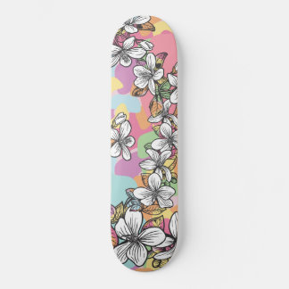 Skate Flor havaiana Hibiscus White Pastels floral