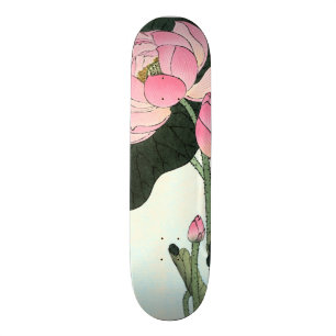 Skate Flor japonesa das belas artes   Lotus do vintage