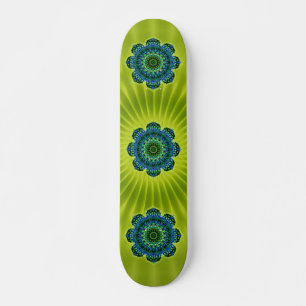 Skate Flor lightgreen verde do azul   da mandala