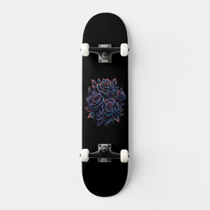 Skate Flor Rosa Preta Escura